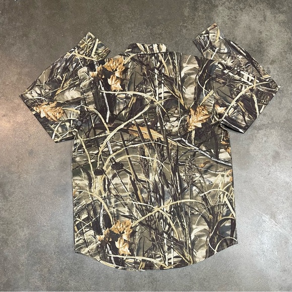 Vintage Advantage Camouflage Camo Button Up Shirt Hunting Grunge - Picture 4 of 8